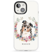Personalised Australian Shepherd Floral Portrait