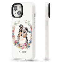 Personalised Australian Shepherd Floral Portrait