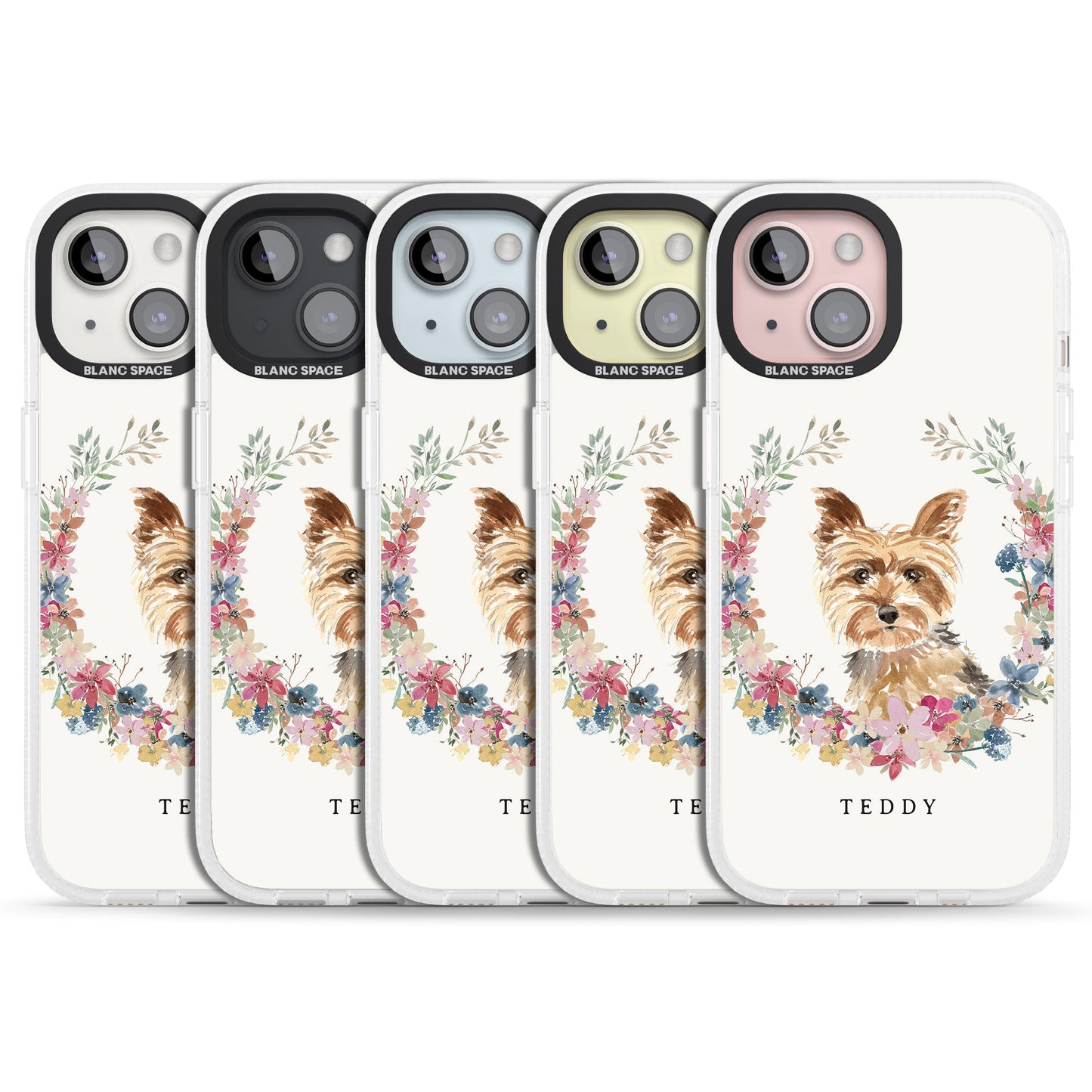 Personalised Yorkshire Terrier Floral Portrait