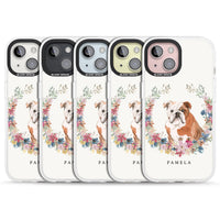 Personalised English Bulldog Floral Portrait