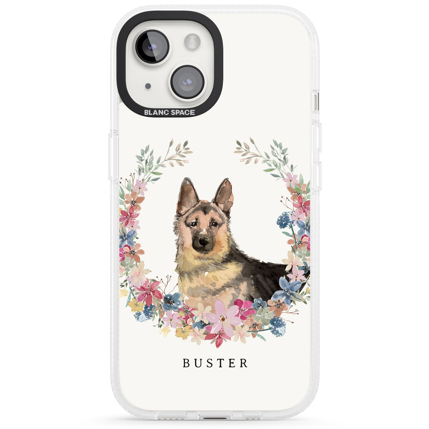Personalised German Shepherd Floral Portrait