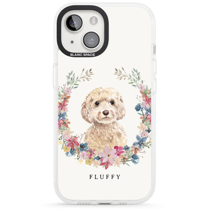 Personalised Champagne Cockapoo Floral Portrait