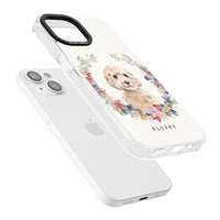 Personalised Champagne Cockapoo Floral Portrait