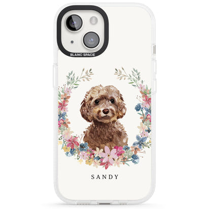 Personalised Brown Cockapoo Floral Portrait