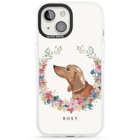 Personalised Tan Dachshund Floral Portrait