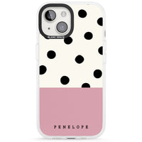 Personalised Pink Border Polka Dot