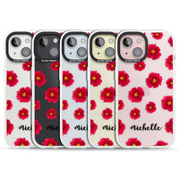 Personalised Red Peonies & Cursive