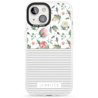 Personalised Light Floral Pattern & Stripes