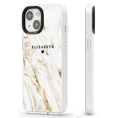 Personalised White & Gold Swirl Marble