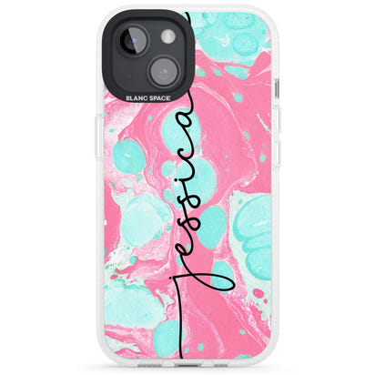 Personalised Turquoise & Pink Marbled