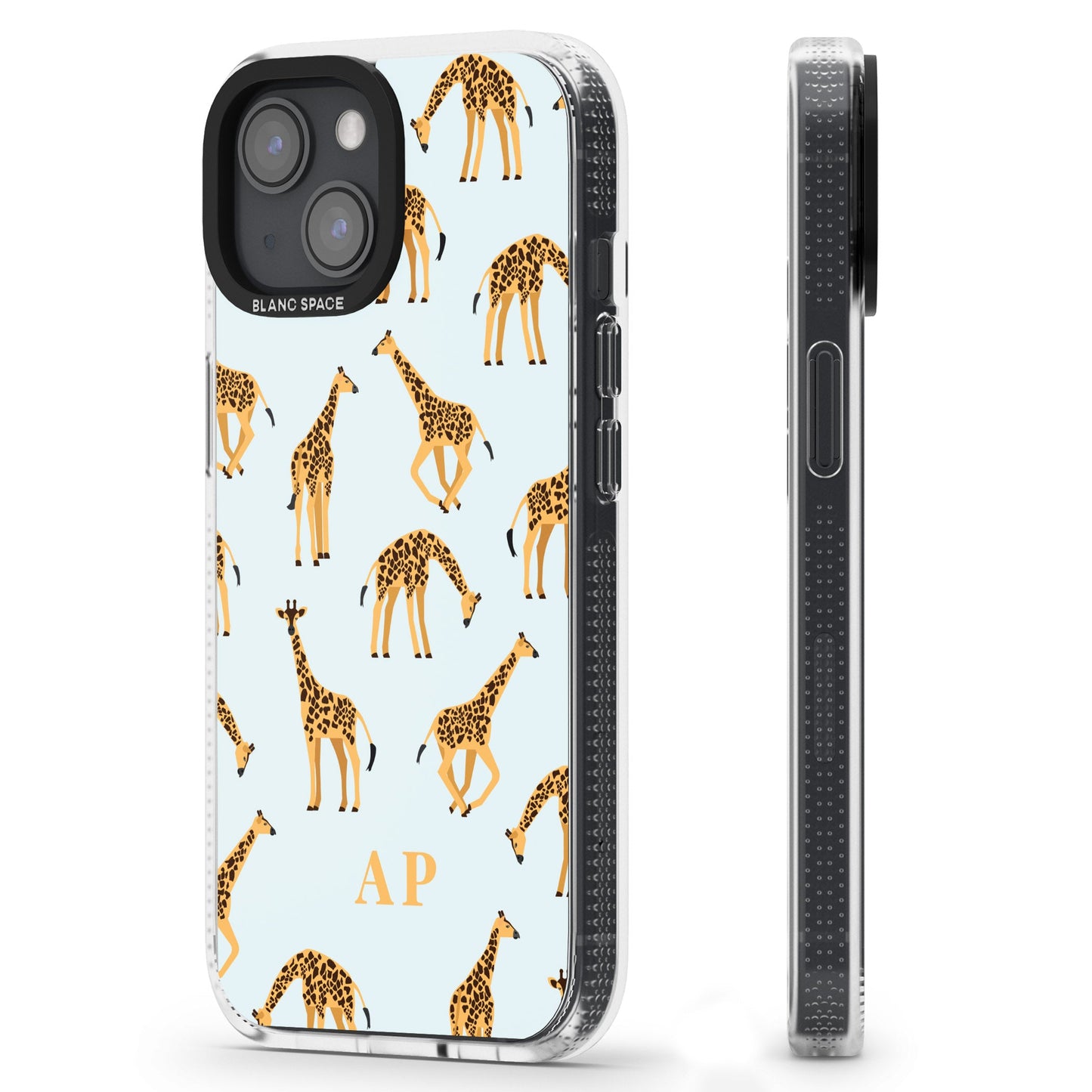 Personalisiertes Safari-Giraffenmuster auf Blau