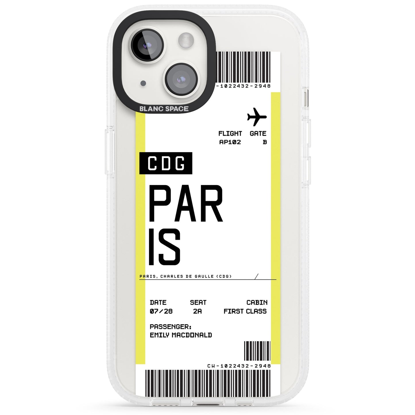 Personalised Paris Boarding Pass