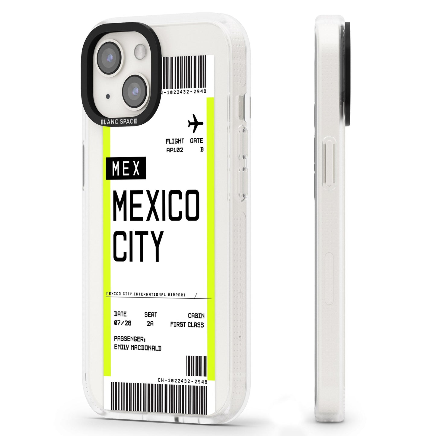 Carte d'embarquement personnalisée pour Mexico