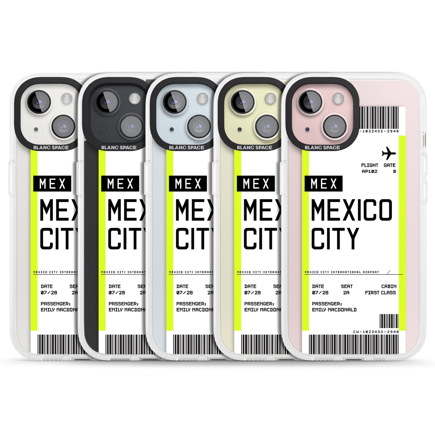 Carte d'embarquement personnalisée pour Mexico