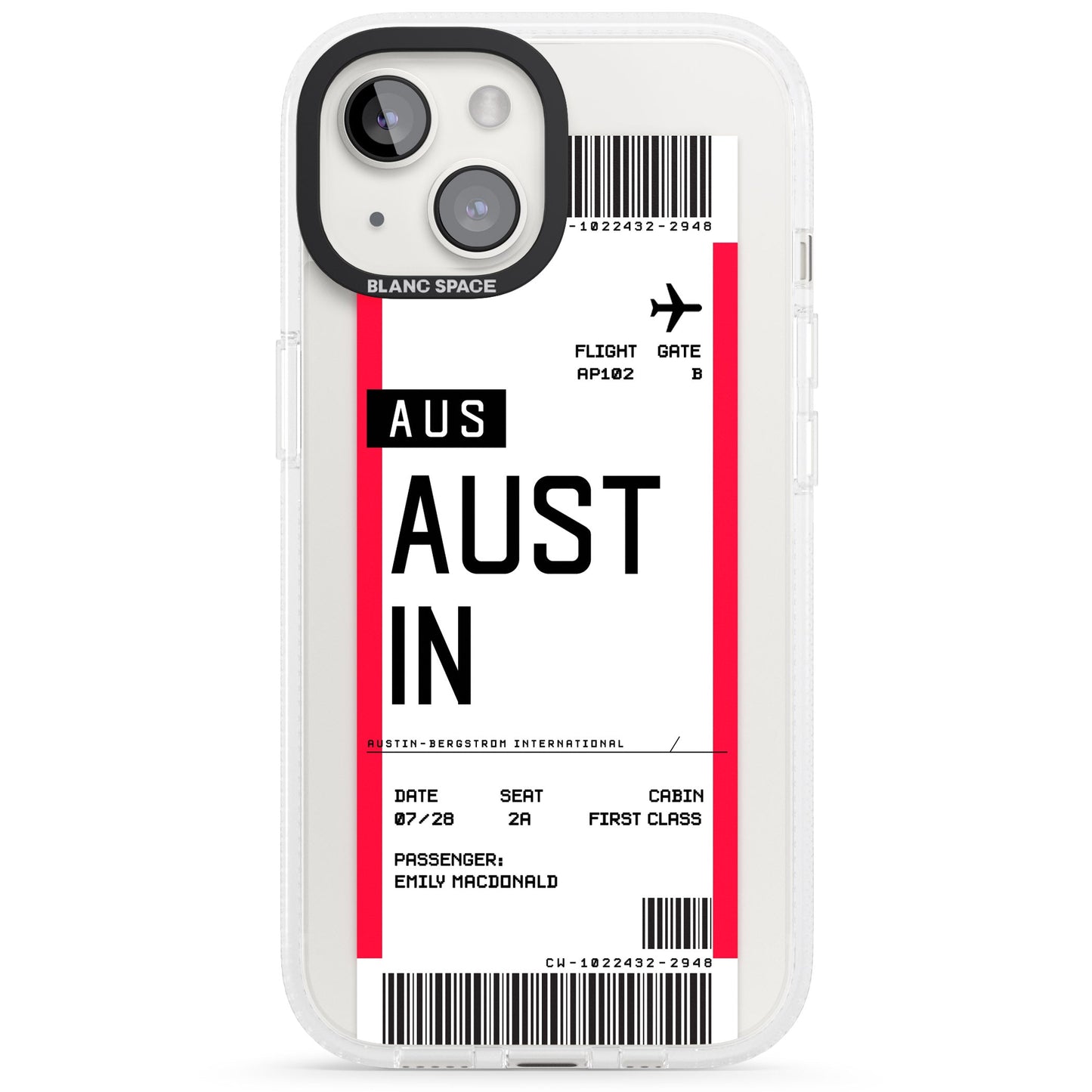 Personalised Austin Boarding Pass