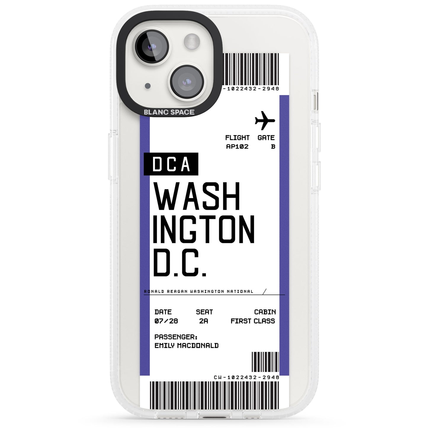 Personalised Washington D.C. Boarding Pass