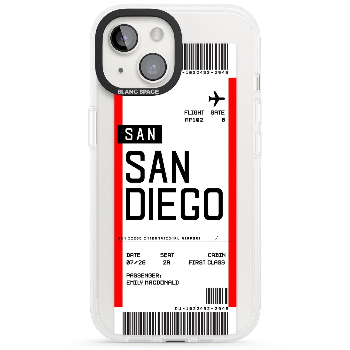 Personalised San Diego Boarding Pass