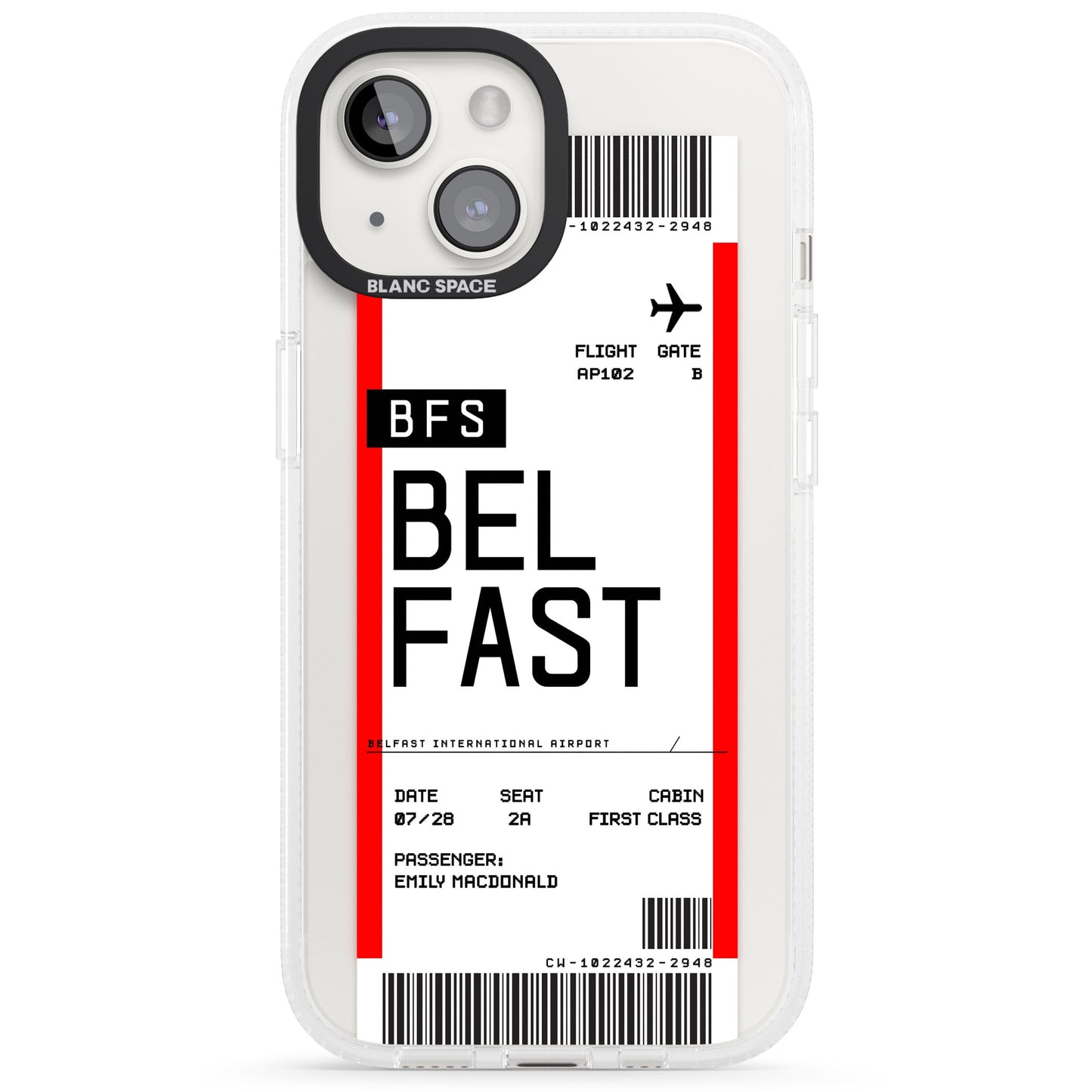 Personalised Belfast Boarding Pass