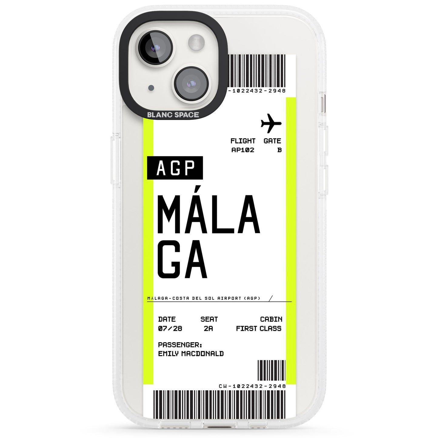 Personalised Málaga Boarding Pass
