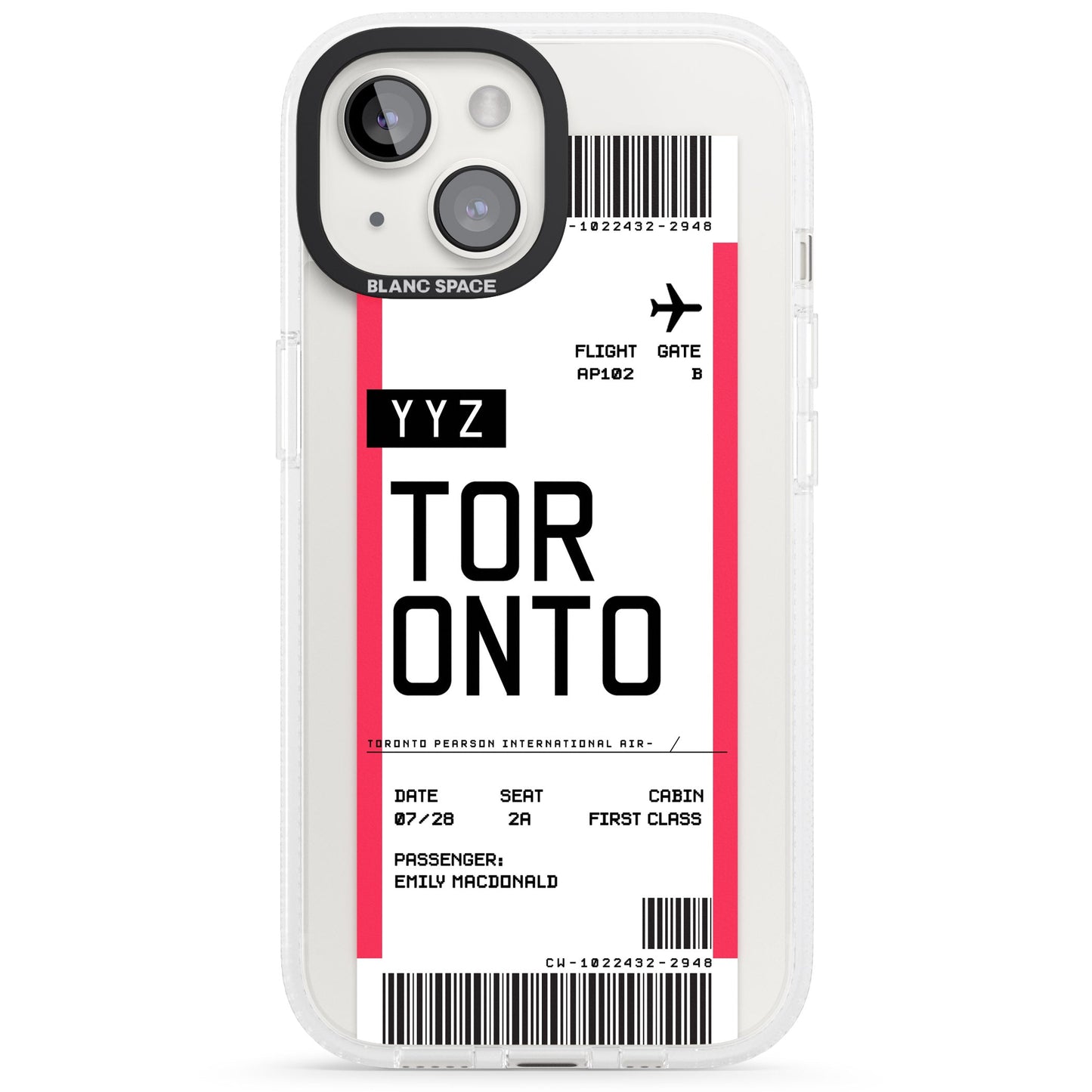 Personalised Toronto Boarding Pass