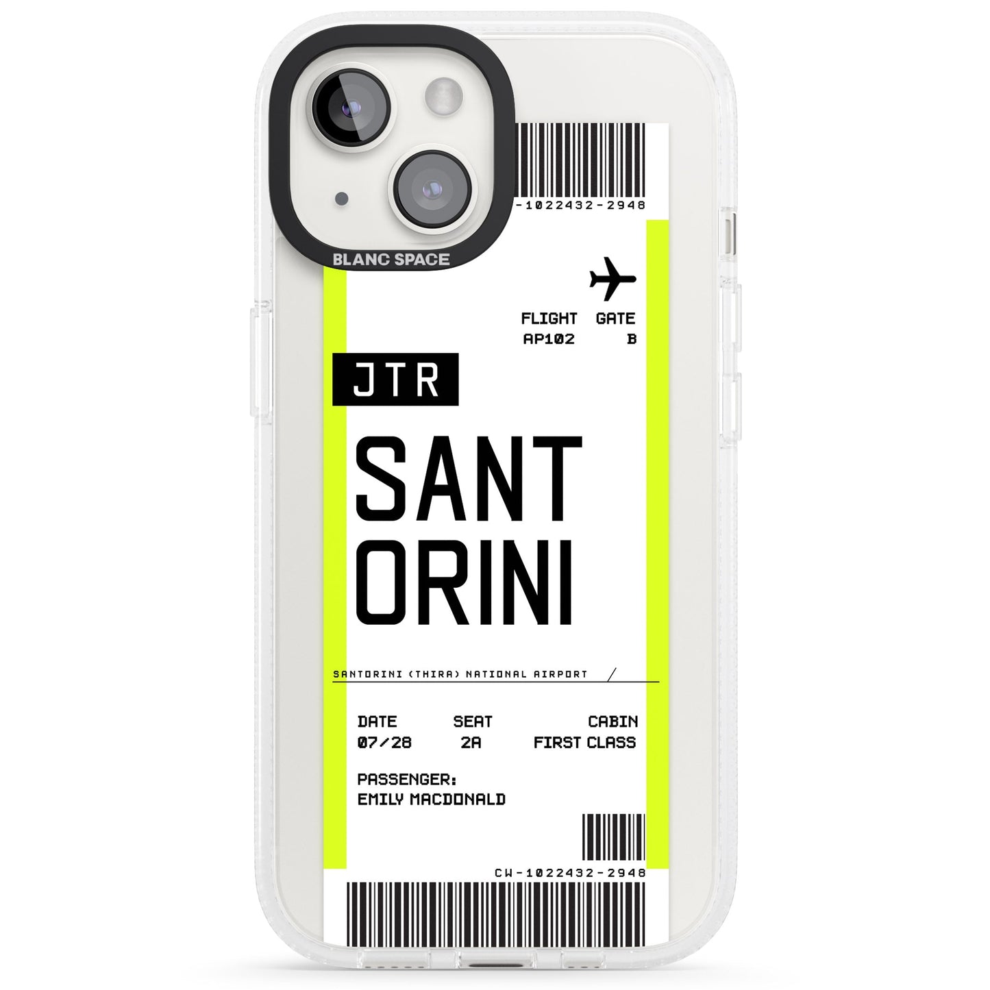 Personalisierte Bordkarte für Santorini