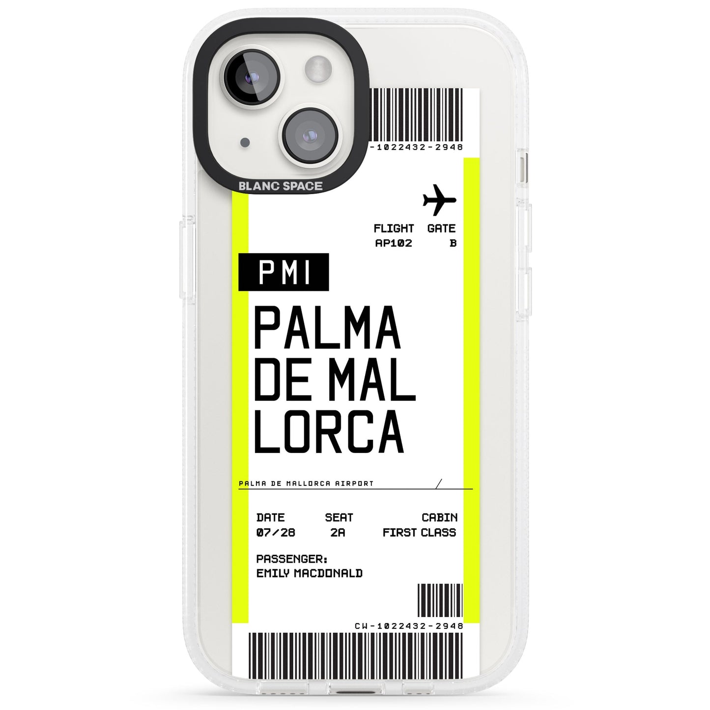 Carte d'embarquement personnalisée pour Palma de Majorque