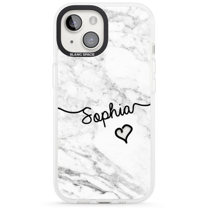 Personalised White Marble Heart