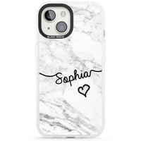 Personalised White Marble Heart