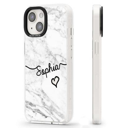 Personalised White Marble Heart