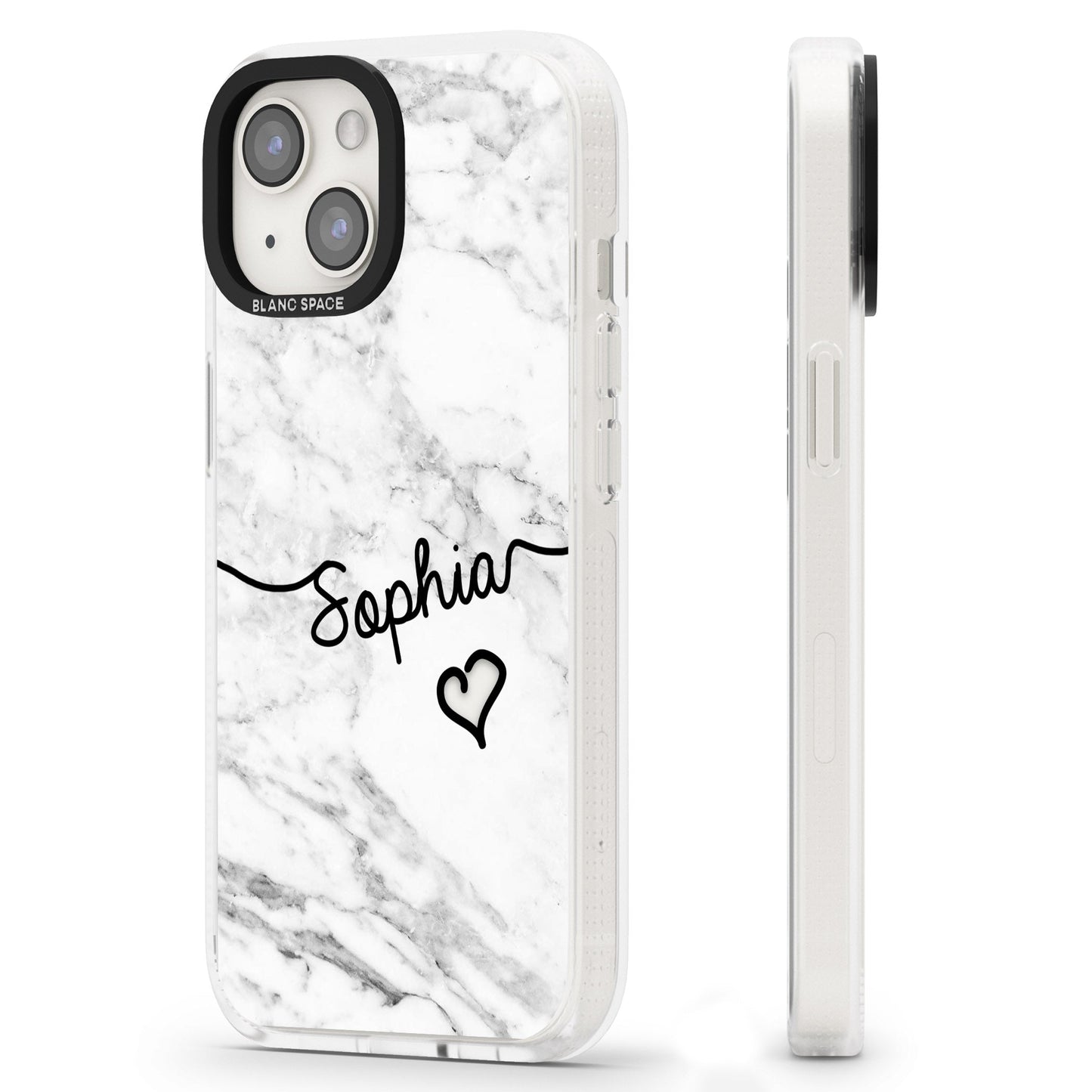 Personalised White Marble Heart