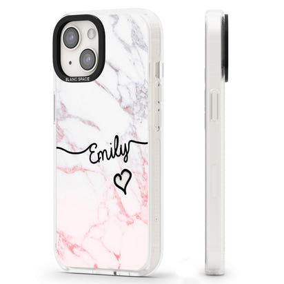 Personalised Pink Fade Marble Heart