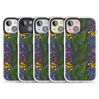 Busy Floral And Fern Design Navy