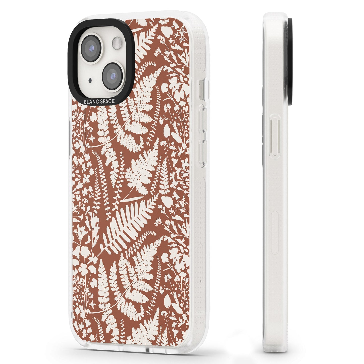 Fleurs sauvages et fougères sur terre cuite