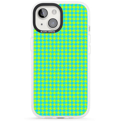 Neon Lime & Turquoise Houndstooth