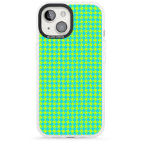 Neon Lime & Turquoise Houndstooth
