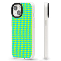 Neon Lime & Turquoise Houndstooth