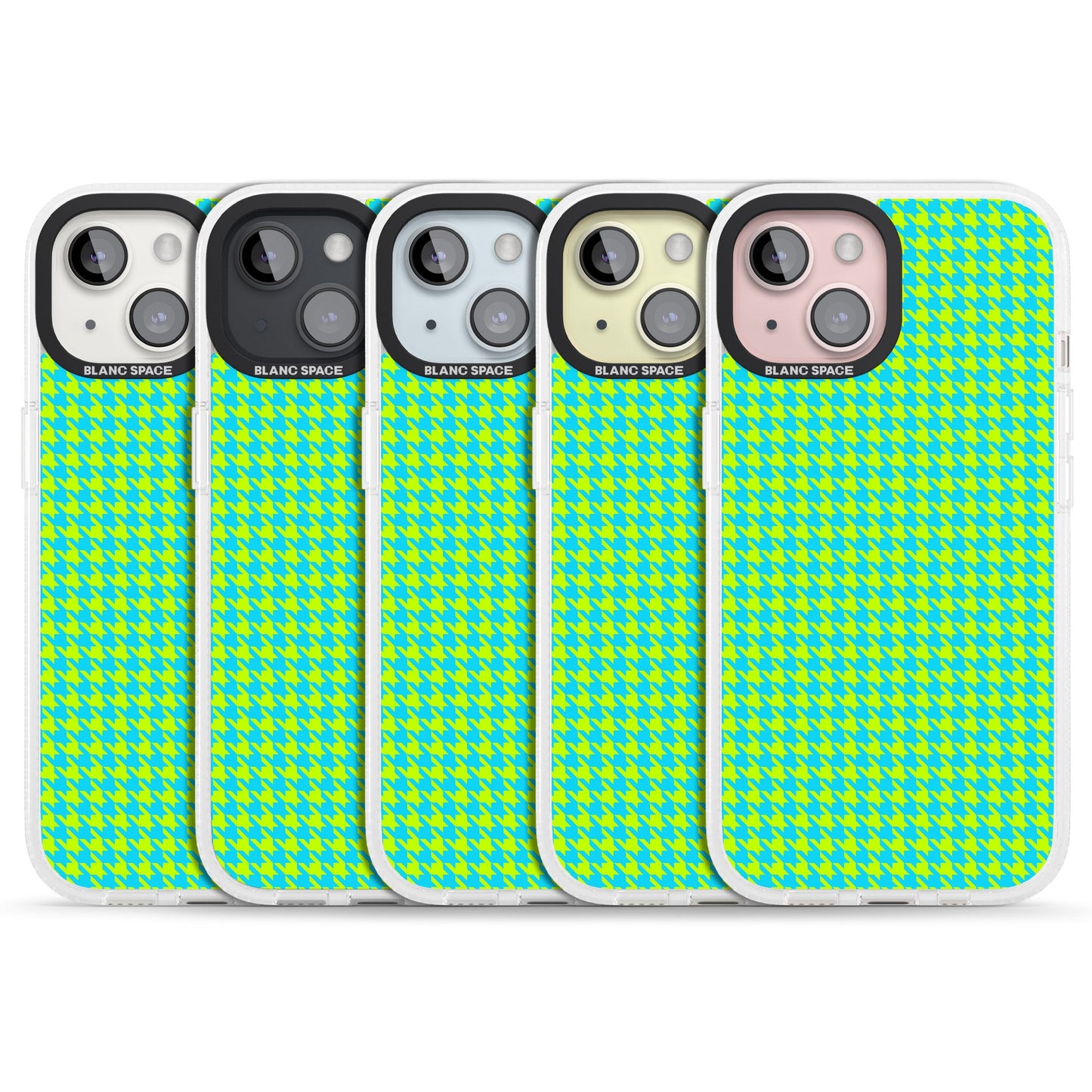 Neon Lime & Turquoise Houndstooth
