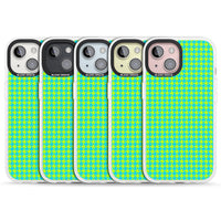 Neon Lime & Turquoise Houndstooth