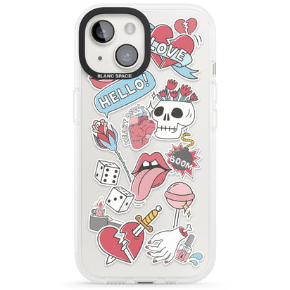 Autocollants Crâne et Fleurs