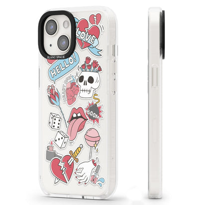 Autocollants Crâne et Fleurs