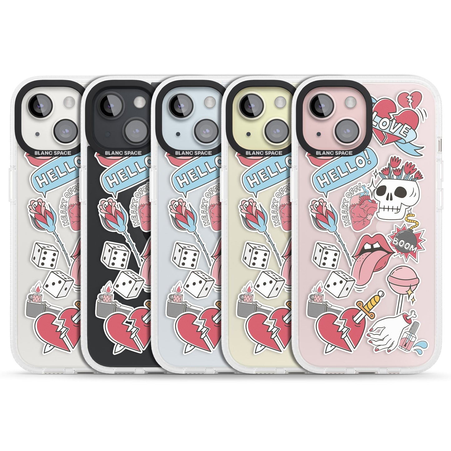 Autocollants Crâne et Fleurs