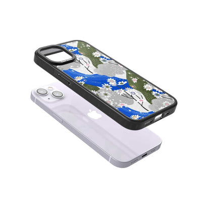 Blue & Grey Daisies Pattern