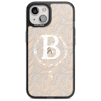 Monogramme personnalisé, motif floral abstrait subtil.