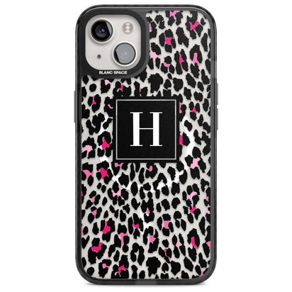 Personalised Clear Pink Leopard Monogram
