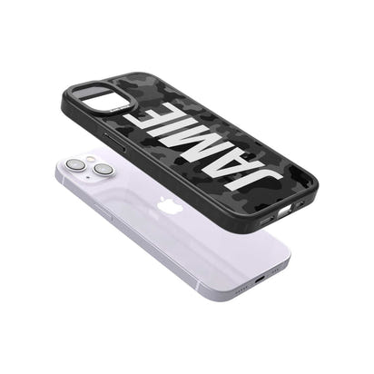 Personalised Black Camo Name Vertical