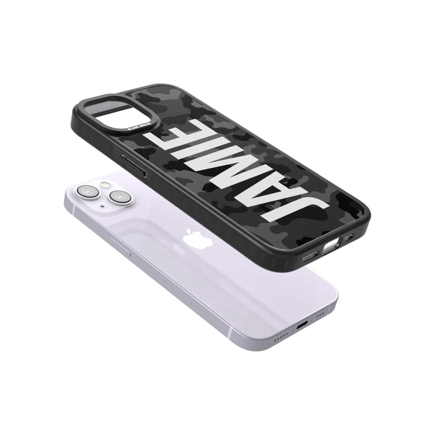 Personalised Black Camo Name Vertical