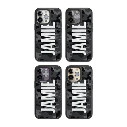 Personalised Black Camo Name Vertical
