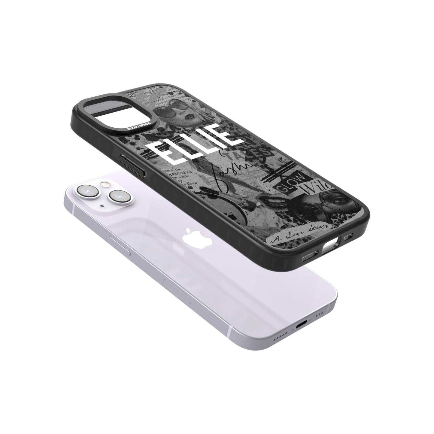 Personalisierte Vintage-Collage in Graustufen