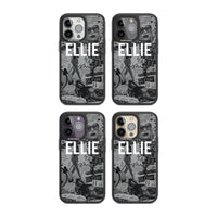 Personalisierte Vintage-Collage in Graustufen