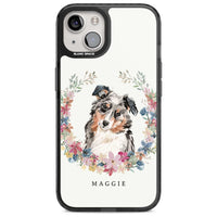 Personalised Australian Shepherd Floral Portrait